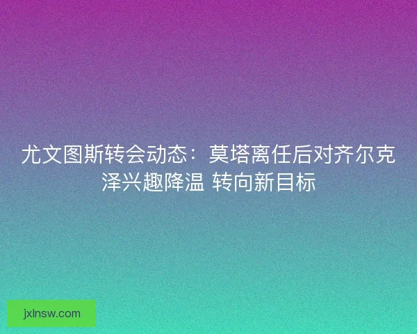 尤文图斯转会动态：莫塔离任后对齐尔克泽兴趣降温 转向新目标